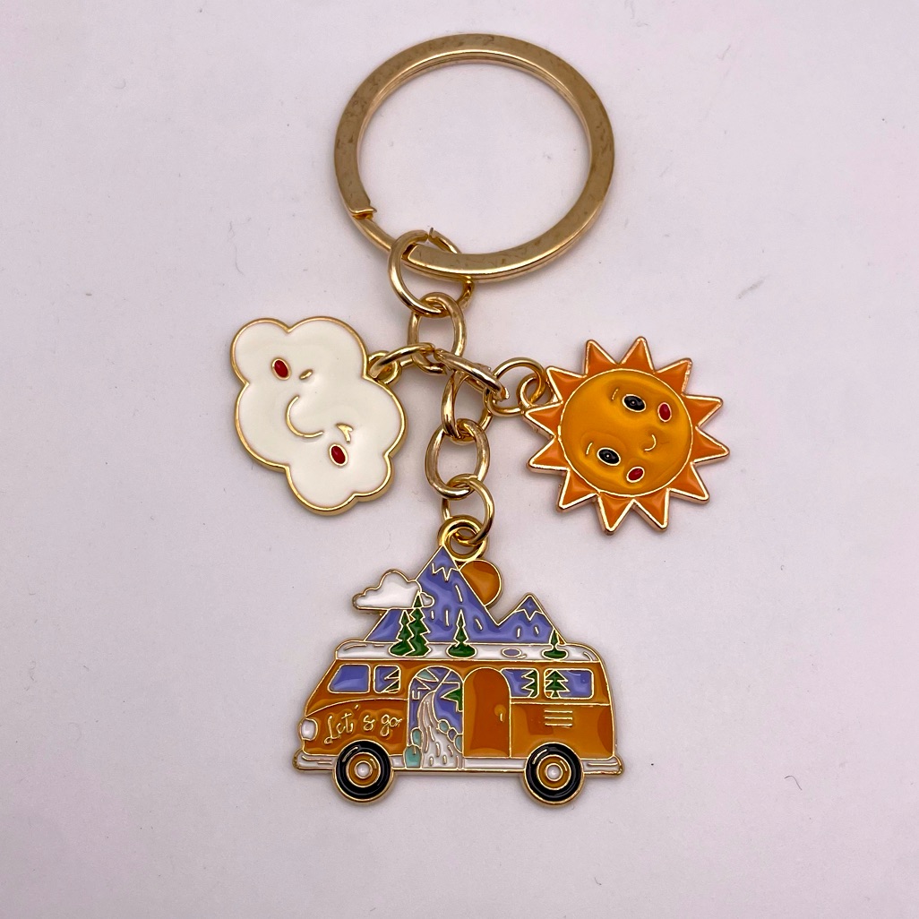 Adventure Ahead  Camper Van  Bag Charm  Keychain Brand New